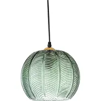 Bloomingville Lampe suspendue verre vert avec motif