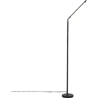 QAZQA Lampadaire moderne noir avec LED et variateur tactile - Berdien