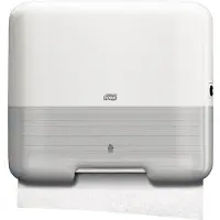 Tork Distributeur d'essuie-mains Mini 553100, distribution feuille à feuille, pour pliage en accordéon et en couches, plastique, blanc
