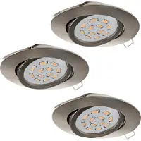 Eglo Spot de plafond LED Tedo lot de 3 nickel mat