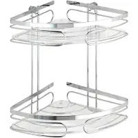 Wenko Étagère murale angle pour salle de bain - Acier - fond ABS - 2 paniers