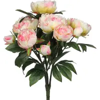 Mica Decorations Bouquet de fleurs artificielles Pivoine - H55 x Ø40 cm - Rose clair