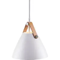 Nordlux Strap Lampe à suspendre Ø 16,5 cm Blanc/cuir