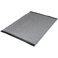 Bo Camp Tapis d'extérieur Chill mat Beach 1,8x1,2 m Noir et blanc