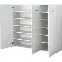 Germania Armoire à chaussures Allan 134cm avec 3 portes - blanc brillant