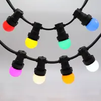 LumenXL Kit complet de guirlande guinguette avec 8 couleurs de LED