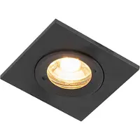 QAZQA Spot encastrable intelligent noir carré IP44 avec Wifi GU10 - Xena