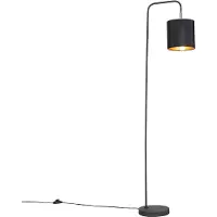 QAZQA Lampadaire intelligent noir avec ampoule WiFi A60 - Lofty