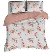 Satin d'or Housse de couette Eileen 140 x 220 cm silvercloud