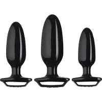 Perfect Fit Finger Grip Plug Kit pour Débutant·e·s - Noir