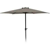 Pro Garden Parasol de plage Parasol 290 cm avec manivelle GRIS CLAIR