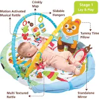 Yookidoo Centre de jeu avec jouets et berceau intégré, 0-12 mois,