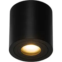 QAZQA Spot de plafond rond moderne noir IP44 - Capa