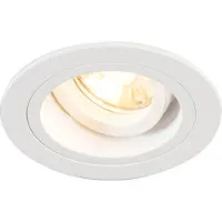 QAZQA Spot encastré rond blanc orientable et inclinable - Chuck