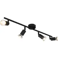 QAZQA Spot industriel noir inclinable 4 lumières - Jeany