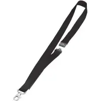 Durable Lanière textile , pour porte-badges/porte-noms, mousqueton, fermeture de sécurité, L 440 x l 20 mm, textile, noir, 10 pièces