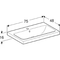 Geberit Keramag / lavabo iCon Light 75 cm blanc 501835001 (480 mm, 750 mm)