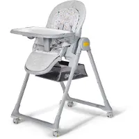 Kinderkraft LASTREE 2 in 1 - Chaise longue et chaise haute - réglable - pliable - avec arceau de jeu et roulettes - de la naissance à 3 ans - Gris