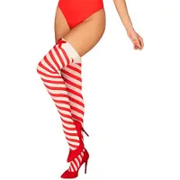 Obsessive Kissmas Bas Sexy Rouge L/XL