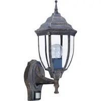 Licht-Erlebnisse Lampe murale rustique "Lyon" avec détecteur de mouvement en or antique H:35,5cm Lampe d'extérieur rustique terrasse