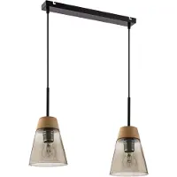 Jupiter Suspension DOMINO noir et marron 2xE27x40W en métal, dimensions : 60x45x14 cm, IP20,