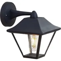 V-TAC Applique extérieure, lanterne, alu noir, verre clair, H 22,5 cm