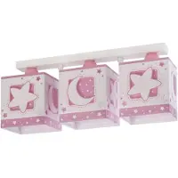 DALBER Plafonnier chambre d'enfant Moonlight 3-rose tendre le plus clair
