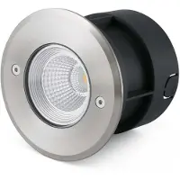 Faro SURIA Luminaire encastré de sol acier inoxydable satiné et noir mat de 70592N