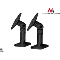 Macleans MC-528 speaker mount Table Plastic Black (1 paire, Installation murale, Inclinable, Rotatif), Pied + support mural pour enceinte, Noir