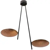 Catellani & Smith Lederam C2 Plafonnier Copper leaf disc | Black rod | Black base
