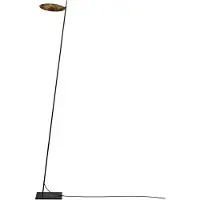 Catellani & Smith Lederam F0 Lampadaire Gold leaf disc | Black rod | Black base|cable|dimmer