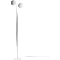 Catellani & Smith Lederam F2 Lampadaire White varnished disc | Gold rod | White base