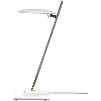 Catellani & Smith Lederam T1 Lampe de Table White varnished disc | Gold rod | White base