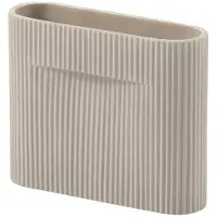 Muuto Ridge Vase Beige | H: 16.5 cm