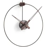 Nomon Micro Anda Horloge Murale Graphite Finished Brass|Walnut Wood