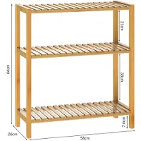 Casaria Étagère de rangement en bambou 66x58x26cm