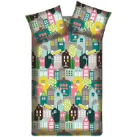 Beddinghouse Parure de Lit Beddinghouse Kids Houses Rose Coton-140 x 200 / 220 cm | 1-personne