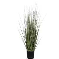 Mica Decorations herbe en pot artificiel, PVC, vert, h 92 d 35 cm