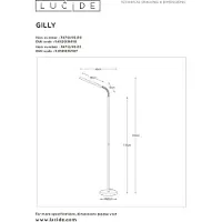 Lucide Gilly - lampadaire - 153 cm - 5W LED inclus - blanc