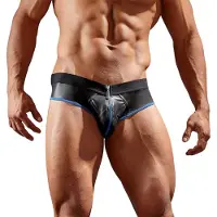Svenjoyment Underwear - jockstrap ouvert - noir et bleu