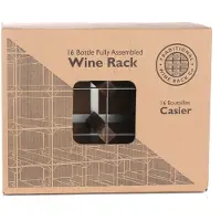 The Swedish Wine Rack Factory Wine Rack Co. wijnrek 39 x 33 cm donker hout (16 Fl.)