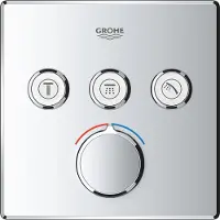GROHE Mitigeur encastré SmartControl, trois vannes d'arrêt, rosette carrée, 29149000