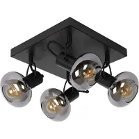 Lucide Lampe de plafond Madee Noir à 4 lumières
