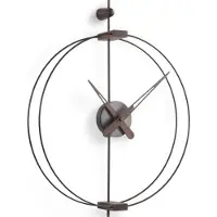 Nomon Micro Barcelona Horloge Murale Graphite Finished Brass|Walnut Wood