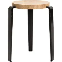 TIPTOE Lou Tabouret en bois Graphite Black | Solid Oak