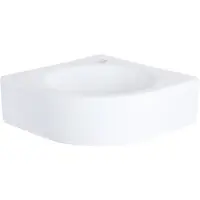 Differnz Lavabo Cleo - Lavabo à poser d'angle avec trou pour robinet - Lavabo en céramique peu encombrant pour meuble-lavabo ou meuble sous-vasque - 30 x 30 x 10 cm - Blanc