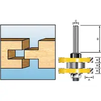 Makita D-12027 8 Fraise à rainurer / ressort avec roulement à billes - 6,35 mm - 12 mm
