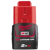 Milwaukee M12b2 12v/20 Ah Li-ion Battery Noir