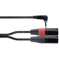 Cordial Câble Y Bretelle Mini-jack Stéréo Coudé / 2 XLR Mâle 3 M