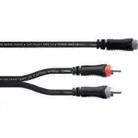 Cordial 14889 Klinke / Cinch Audio Y-Adapter (1x Klinkenbuchse 3.5 mm - 2x Cinch (0.30 m, Câbles Cinch)